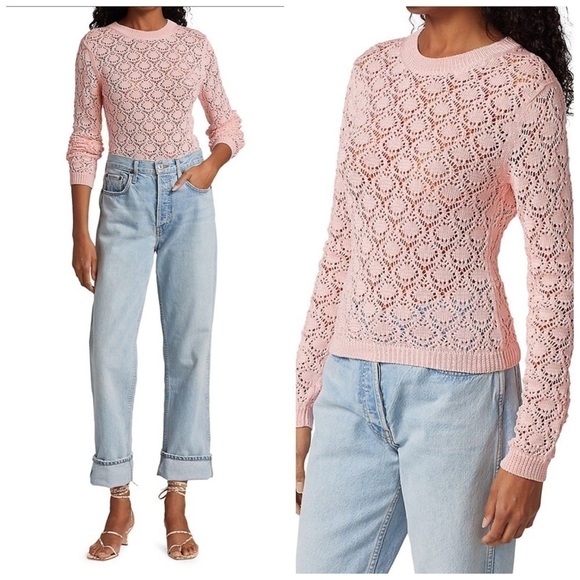 NWT Rachel Comey Bassi‎ Top - pink lace knit , Size S - Picture 1 of 13